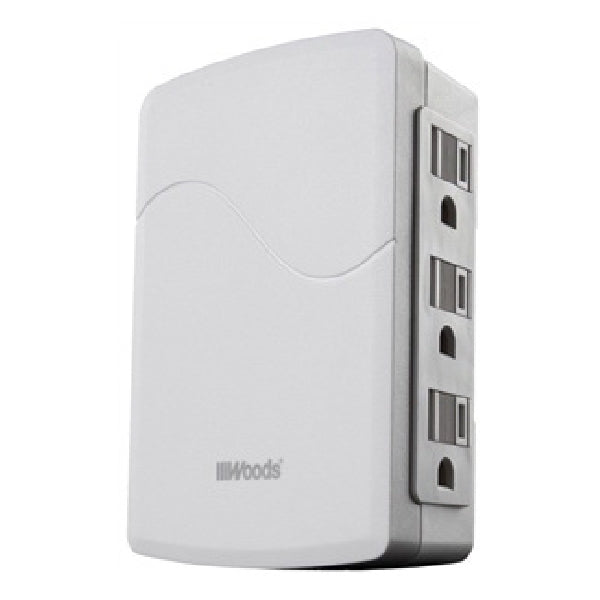 Woods 41261 Adapter, 6 -Outlet, White