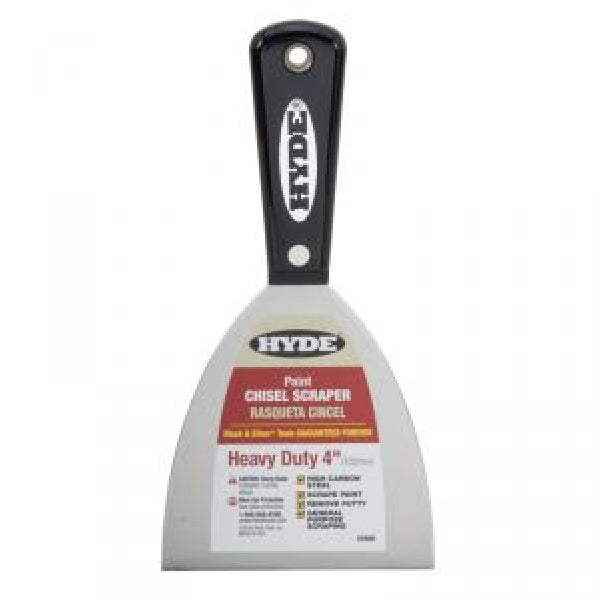 HYDE Black &amp; Silver 02600 Chisel Scraper, Nylon Handle