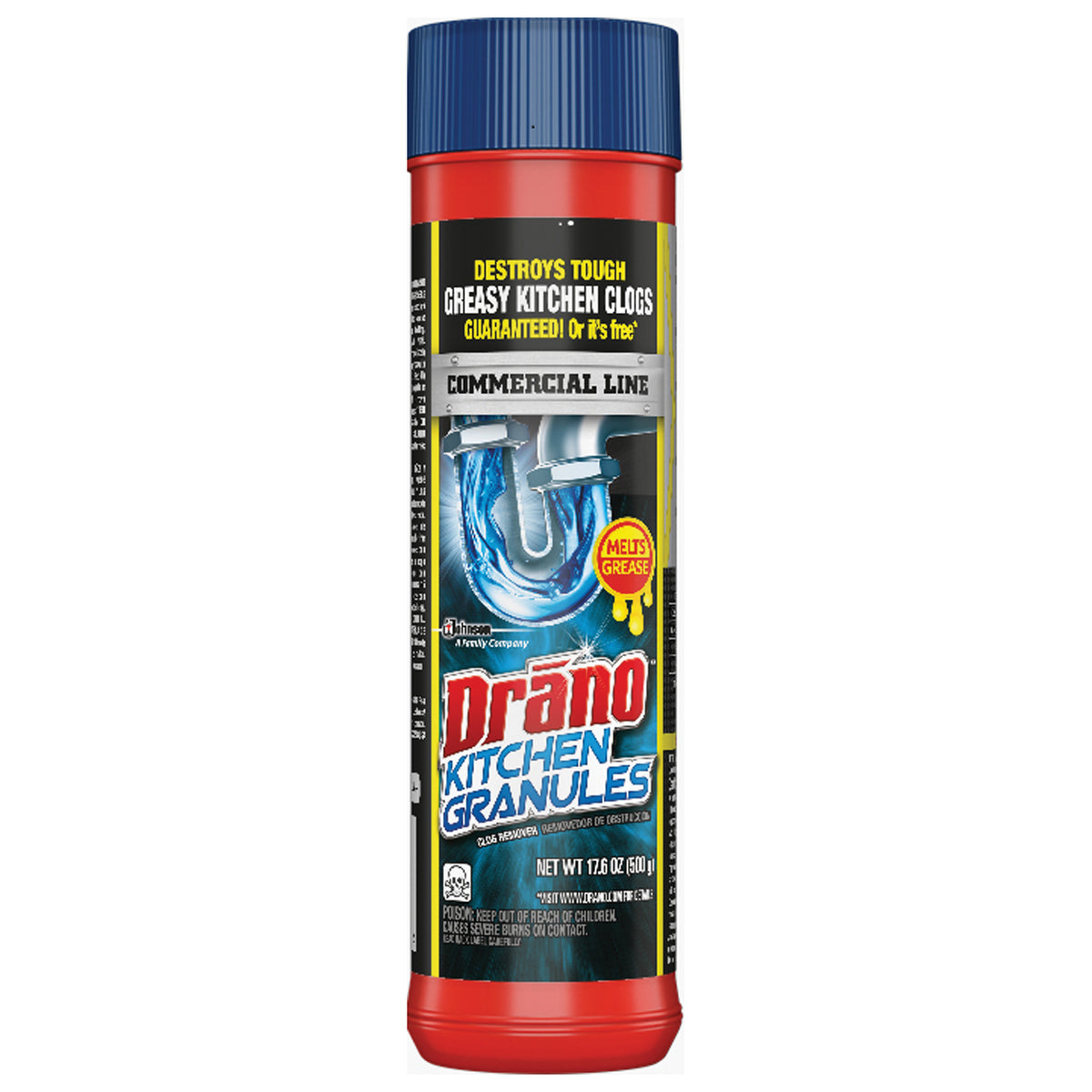 Drano 00125 Kitchen Clog Remover, 17.6 oz, Granules, White
