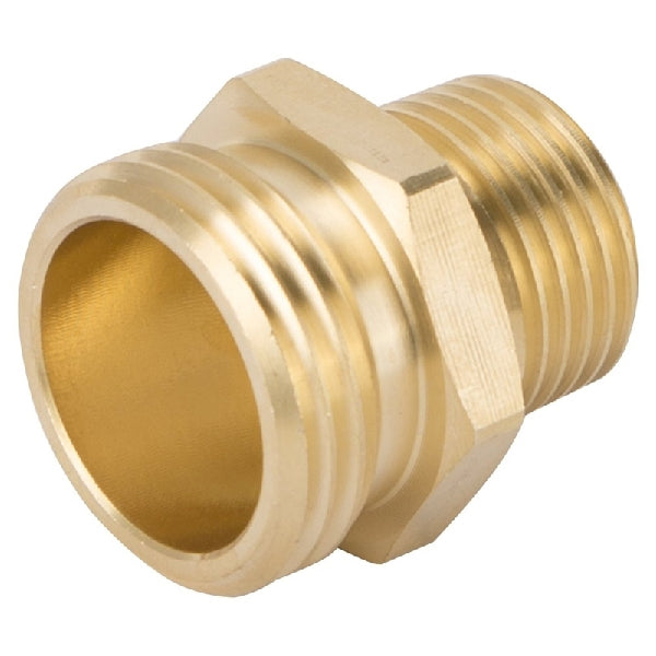 Landscapers Select GHADTRS-2 Hose Connector, 1/2 x 3/4 in, MNPT x MNH, Brass, Brass