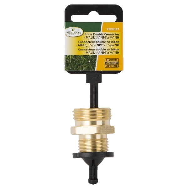 Landscapers Select GHADTRS-2 Hose Connector, 1/2 x 3/4 in, MNPT x MNH, Brass, Brass