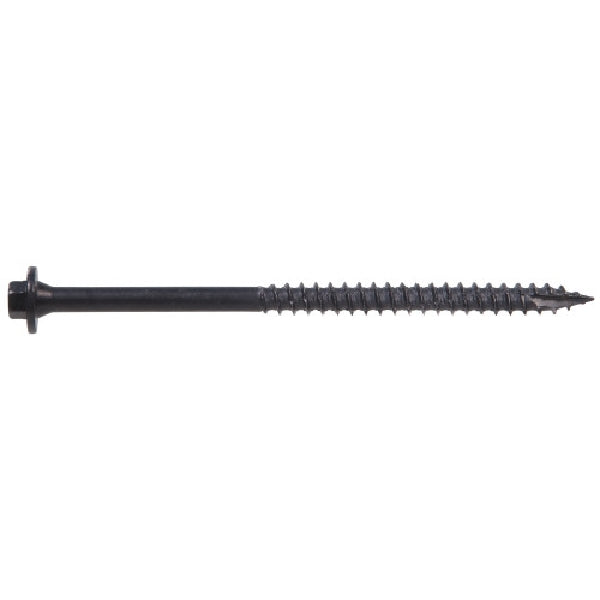 HILLMAN LedgerTite Series 48112 Ledger Screw, 5 in L, Serrated Thread, Hex Drive, Type 17 Point, 50 PK