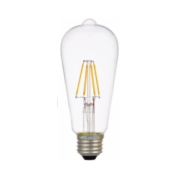 Sylvania 74588 Ultra LED Bulb, Decorative, ST19 Lamp, E26 Lamp Base, Dimmable, Clear, Warm White Light