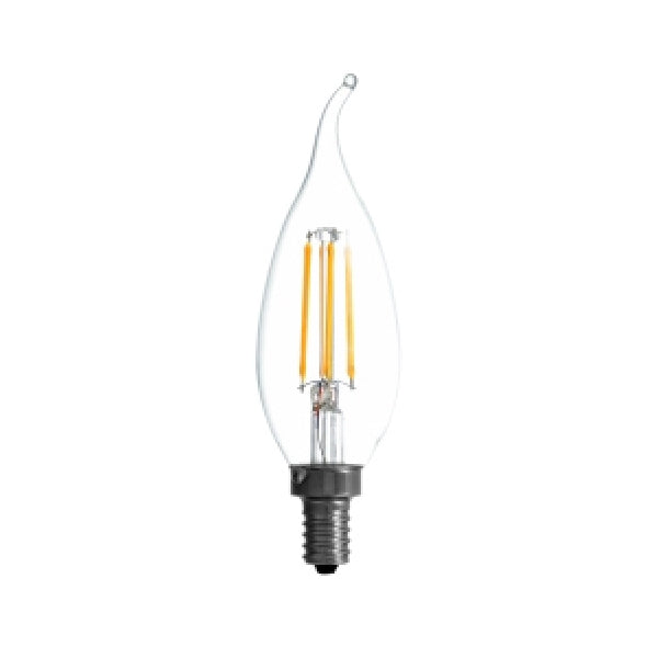 Sylvania 79761 Ultra LED Bulb, Decorative, B10 Lamp, Candelabra Lamp Base, Dimmable, Clear, Warm White Light