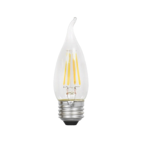 Sylvania 79763 Ultra LED Bulb, Decorative, B10 Lamp, E26 Lamp Base, Dimmable, Clear, Warm White Light, 2700 K Color Temp