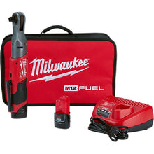 Load image into Gallery viewer, Milwaukee M12 FUEL 2558-22 Ratchet Kit, Battery Included, 12 V, 2 Ah, 1/2 in Drive, 175 rpm Speed

