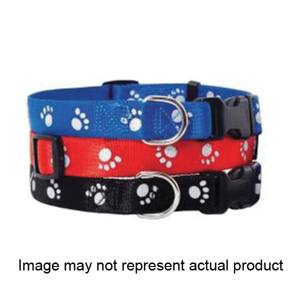 RUFFIN'IT 39242 Reflective Dog Collar, 14 to 20 in L Collar, 3/4 in W Collar, Nylon, Assorted