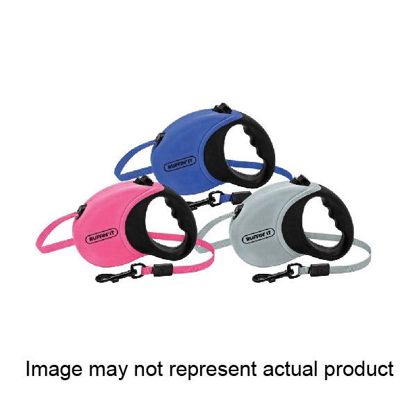 RUFFIN&#39;IT 98607 Retractable Leash, 10 ft L, Blue/Gray/Pink, S Breed