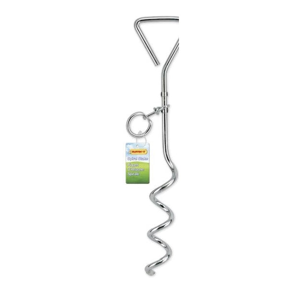 RUFFIN&#39;IT 00002 Corkscrew Tie-Out Stake, Heavy-Duty, Steel