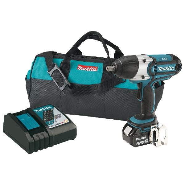 Makita XWT041X Impact Wrench Kit, Battery Included, 18 V, 3 Ah, 1/2 in Drive, Square Drive, 2200 ipm