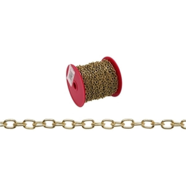 BARON 7191 Oval Chain, #19, 82 ft L, Brass