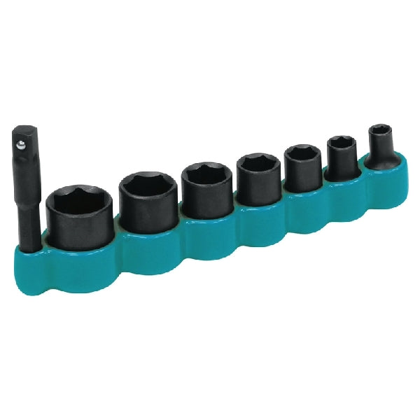 Makita T-02369 Impact Socket Set, 1/4 in Drive, 6-Point, Steel, Black Oxide