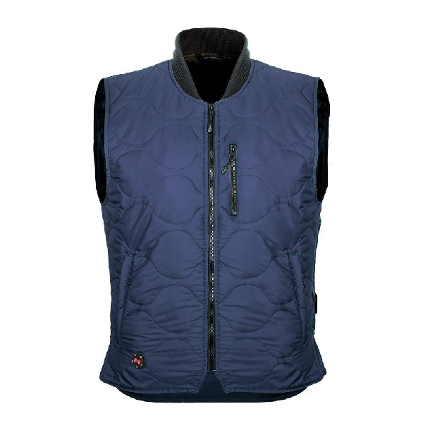 Mobile Warming Company Series MWJ18M17-07-04 Heated Vest, L, Nylon, Navy Blue, Rib-Knit Collar, Zipper Closure