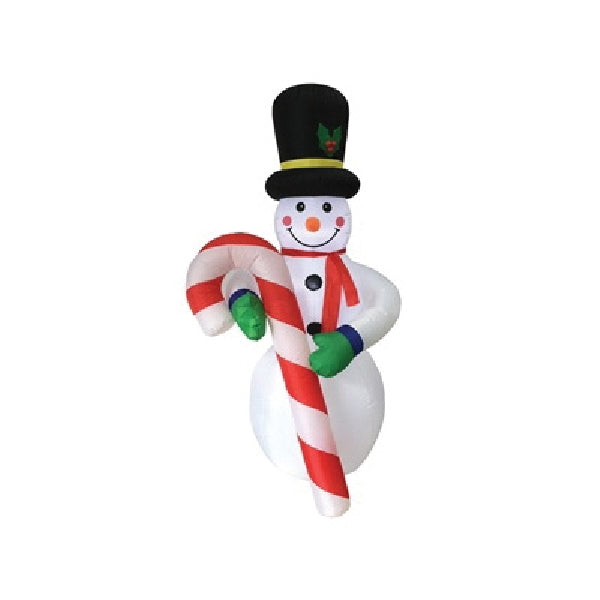 Hometown Holidays 90343 Christmas Inflatable Snowman/Candy Cane, 19 ft H