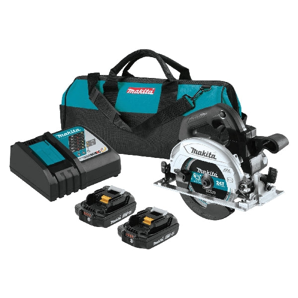 Makita XSH04RB Circular Saw Kit, Battery Included, 18 V, 2 Ah, 6-1/2 in Dia Blade, 0 to 50 deg Bevel