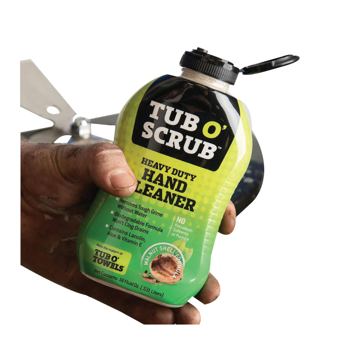 Tub O'Scrub TS18 Heavy-Duty Hand Cleaner, Liquid, Brown, Mild Citrus, 18 oz Bottle