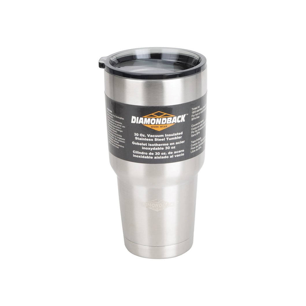 Diamondback BP-Y01O Vacuum Insulated Tumbler, 30 oz Capacity, Stainless Steel, Insulated