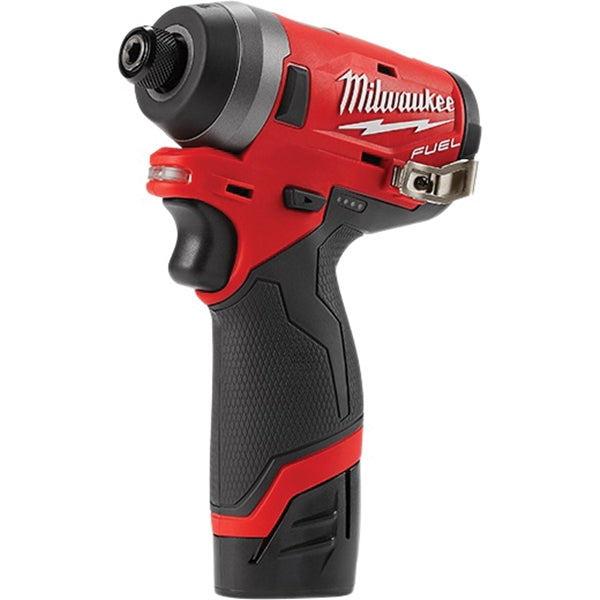 Milwaukee 2553-22 Impact Driver Kit, Battery Included, 12 V, 2 Ah, 1/4 in Drive, Hex Drive, 4000 ipm