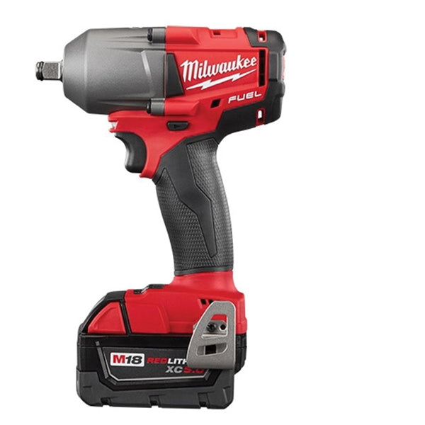 Milwaukee 2861-22 Impact Wrench Kit, Battery Included, 18 V, 5 Ah, 1/2 in Drive, Square Drive, 2400 rpm Speed