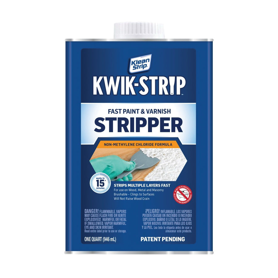 Klean Strip KWIK-STRIP QKWS961 Paint and Varnish Stripper, Liquid, Aromatic, 1 qt, Can