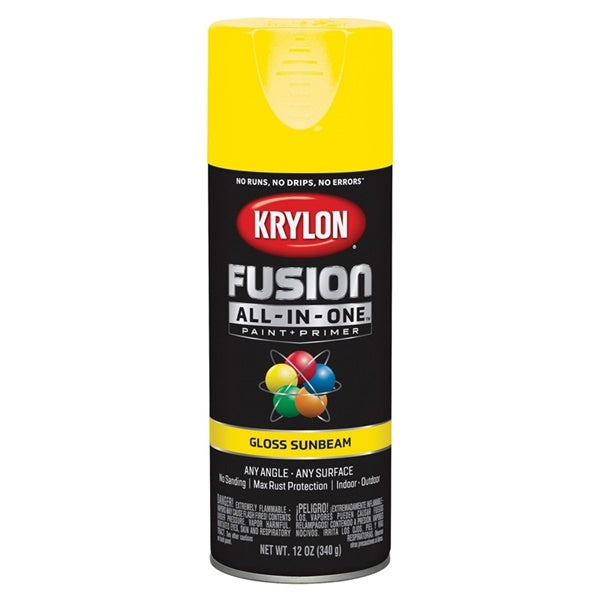 Krylon K02725007 Acrylic Spray Paint, Gloss, Sunbeam, 12 oz, Can