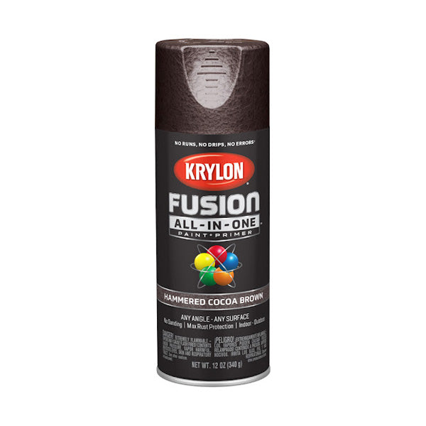 Krylon Fusion K02785007 Primer and Spray Paint, Cocoa Brown, 12 oz, Aerosol Can