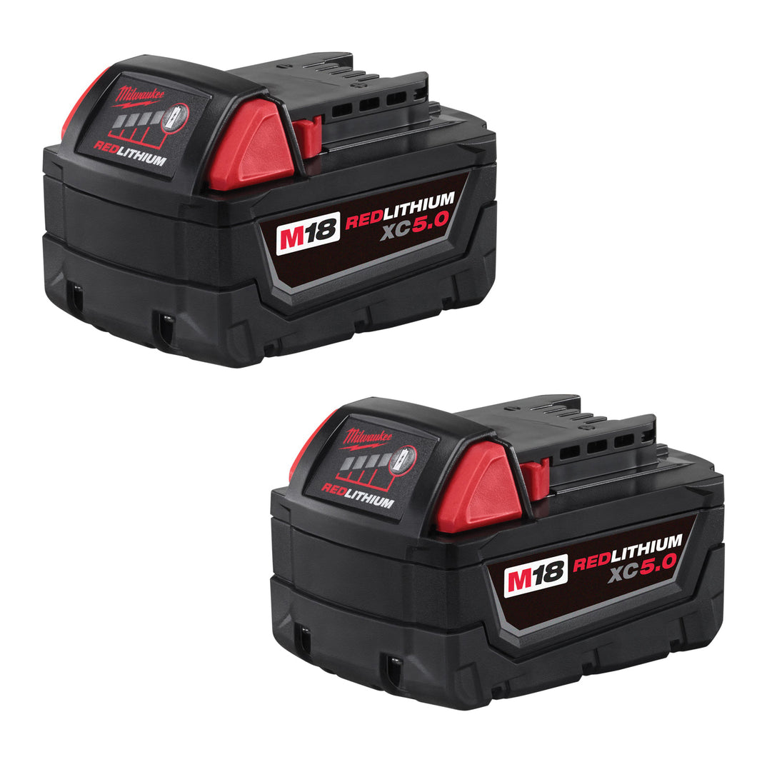 Milwaukee M18 REDLITHIUM 48-11-1852 Rechargeable Battery Pack, 18 V Battery, 5 Ah