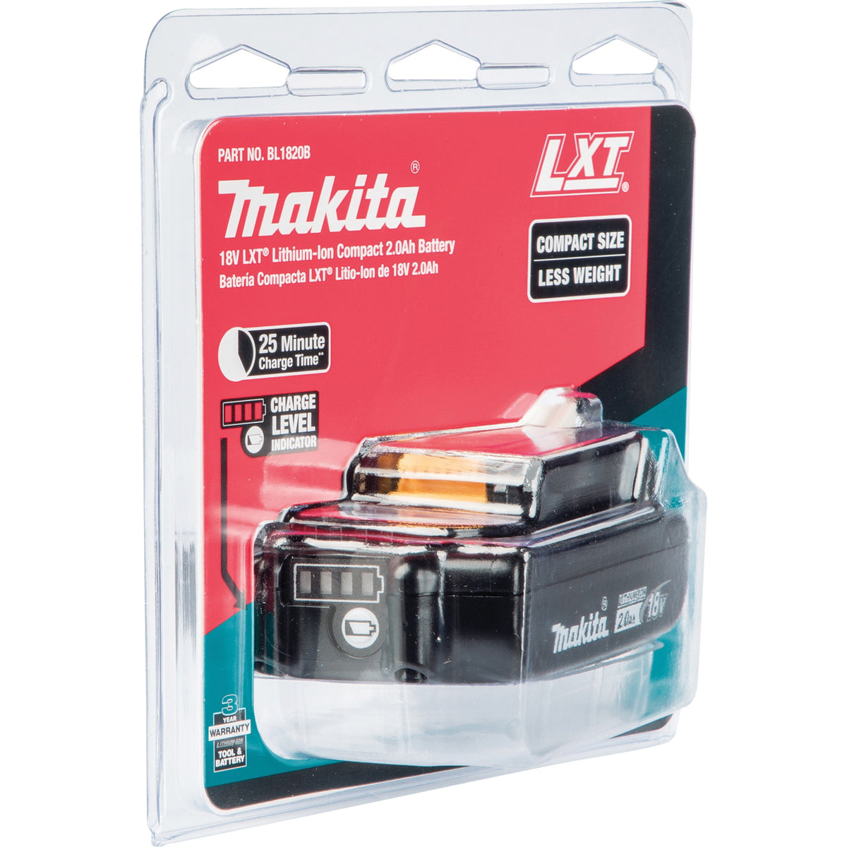 Makita BL1820B Battery, 18 V Battery, 2 Ah, 25 min Charging