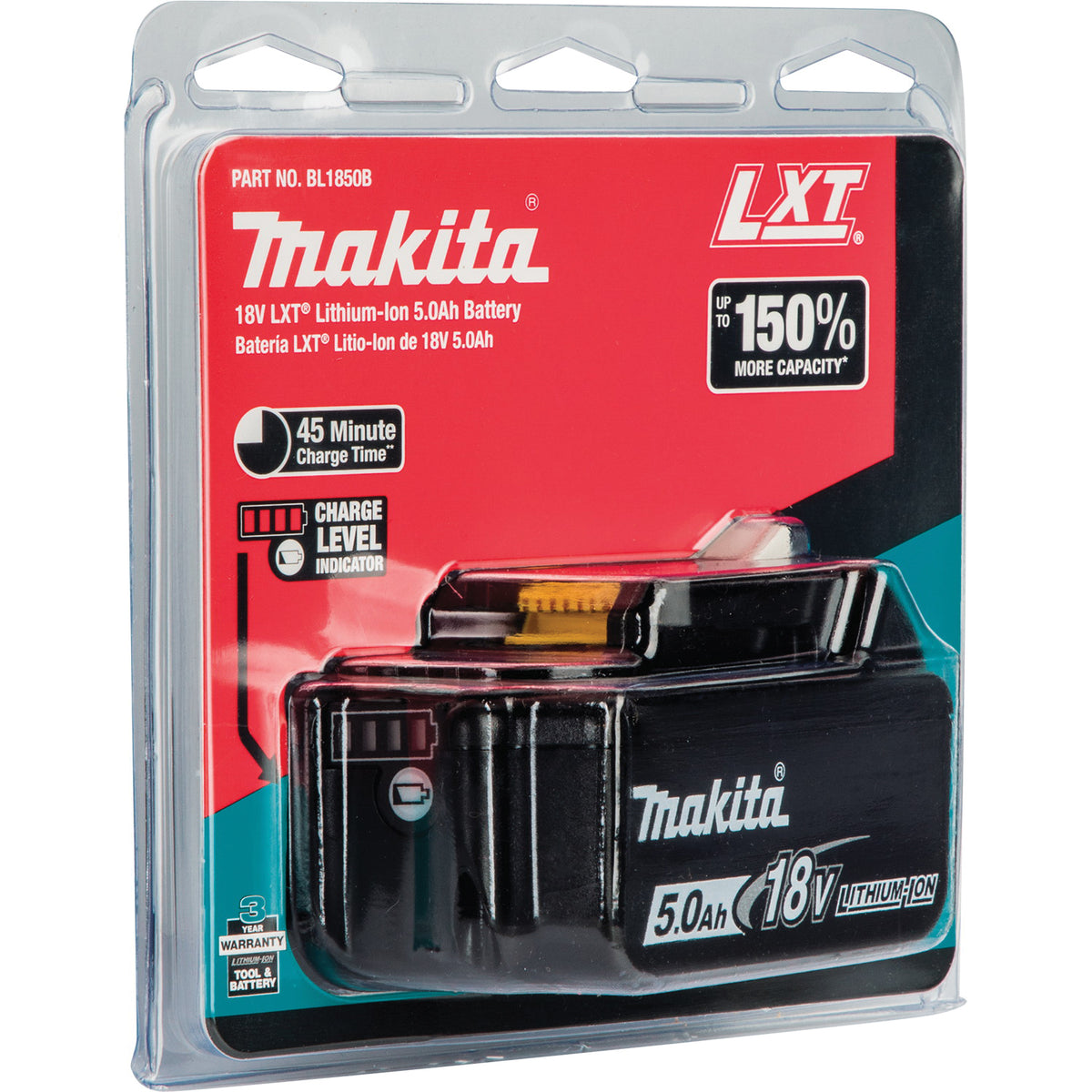 Makita BL1850B Battery, 18 V Battery, 5 Ah, 45 min Charging