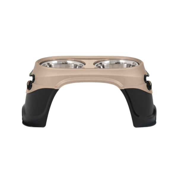 PETMATE 23448 Pet Diner, M, 24 oz Volume, Stainless Steel, Black/Pearl Tan