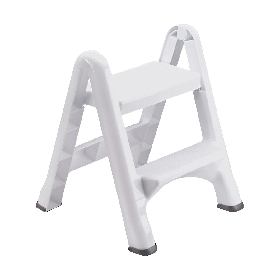 Rubbermaid EZ-Step Series FG420903WHITE Folding Step Stool, 25 in H, White