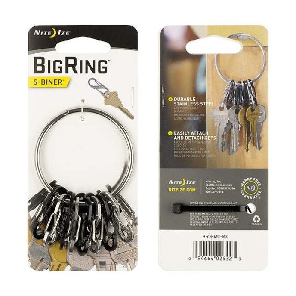 Nite Ize BRG-M1-R3 Key Chain Ring, Round Ring, 2 in Ring, Stainless Steel