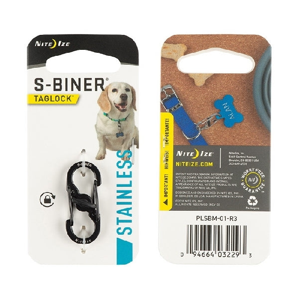 Nite Ize PLSBM-01-R3 Tag Lock, Stainless Steel, Black