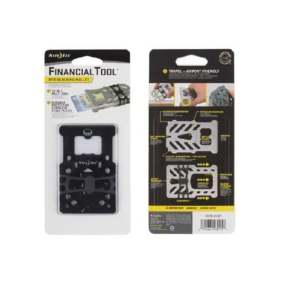 Nite Ize FINANCIAL TOOL Series FMTR2-01-R7 Rapid Blocking Wallet, Stainless Steel, Black