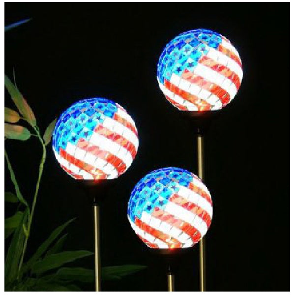 Alpine SLC528BB-9 Solar Garden Stake, Ni-Cd Battery, Americana Globe, LED Lamp