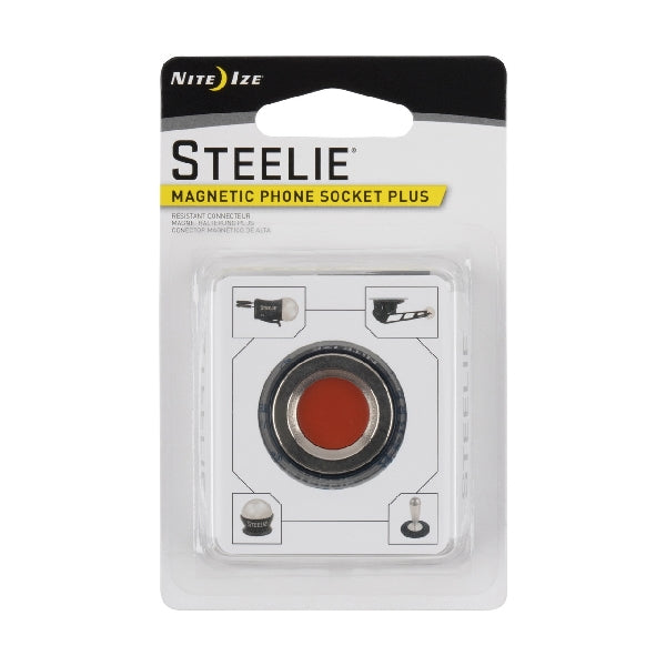Nite Ize Steelie STHDM-11-R7 Cell Phone Socket, Aluminum/Neodymium/Silicone/Stainless Steel, Black
