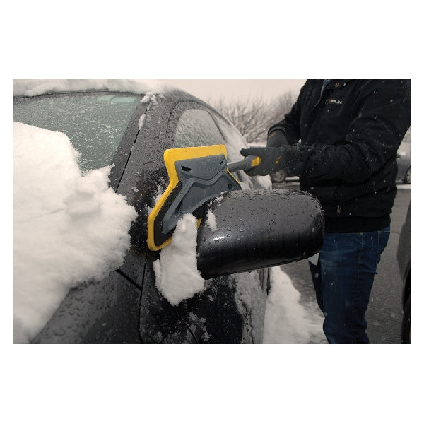 TRUE TEMPER ABTT5224 Snow Brush with End Scraper, 52 in OAL, Aluminum Handle