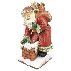 Hometown Holidays 89407 Christmas Figurine, Christmas Santa on a Chimney, Assorted