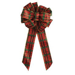Holidaytrims 6140 Christmas Specialty Decoration, 1 in H, Bow Plaid, Fabric