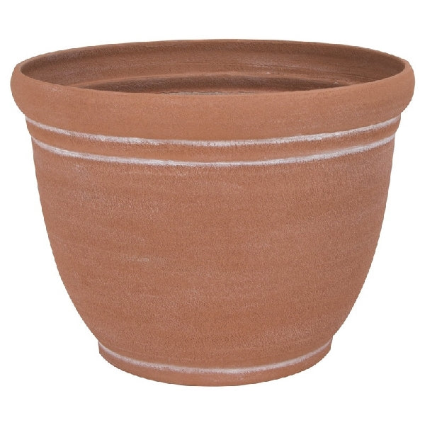 Landscapers Select Planter, 13 in Dia, Round, Resin, Terra Cotta