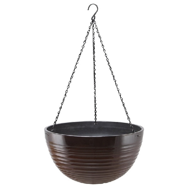 Landscapers Select PT-S075 Planter, 15.75 in Dia, Round, Resin, Red, Red Wave