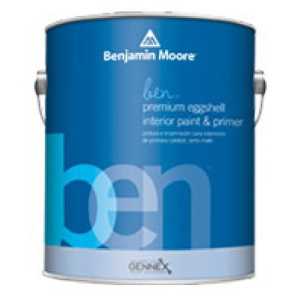 Benjamin Moore ben W626 Series W626-1X-001 Interior Paint, Eggshell Sheen, Tint, 1 gal, 400 to 450 sq-ft Coverage Area