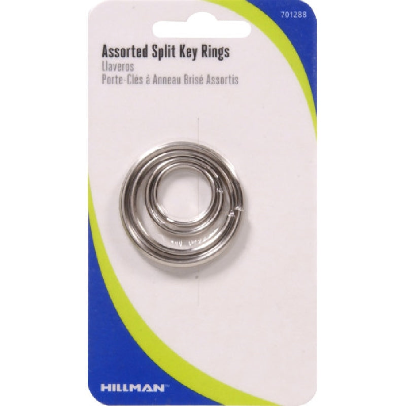 HILLMAN 701288 Key Ring, Split Ring, Nickel-Plated