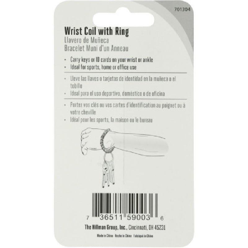 HILLMAN 701304 Wrist Coil, Split Ring, 1 in Ring, Plastic Case