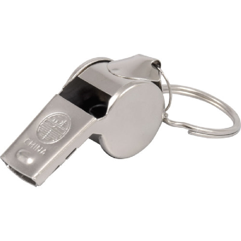 HILLMAN 701316 Whistle Key Ring, 1 in Ring, Stainless Steel Case, Nickel-Plated