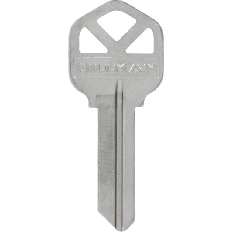 HILLMAN 85118 Key Blank, Brass, Nickel-Plated, For: Kwikset KW-1 Locks