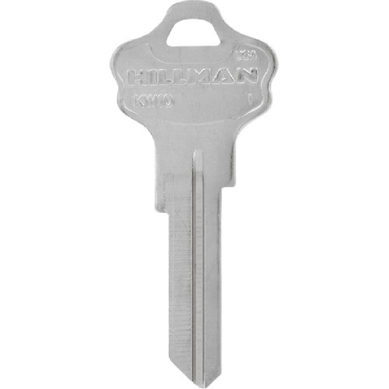 HILLMAN 85124 Key Blank, Brass, Nickel-Plated, For: Kwikset KW-10 Keyways