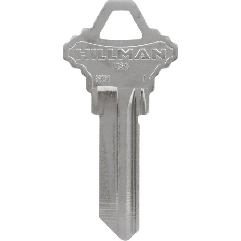 HILLMAN 85332 Home and Office Key Blank, Brass, Nickel-Plated, For: SC-1 Locks