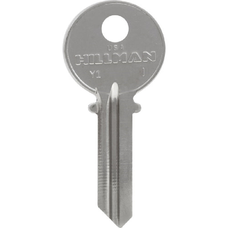 HILLMAN 85460 Key Blank, Brass, Nickel-Plated, For: Fortress Y-1 Locks