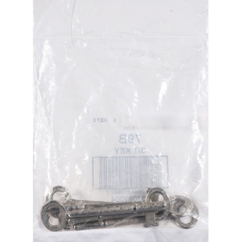 HILLMAN 85964 Skeleton Key, Brass, Nickel-Plated